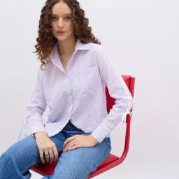 Styli Purple Regular Fit Striped Shirt-image-55