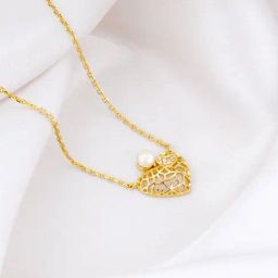 Sterling Silver Golden Enigmatic Heart Necklace for Women and Girls-image-23