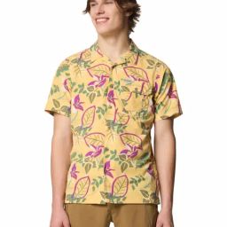 Columbia Mens Yellow Omni-Shade Broad Spectrum Tech Trail Utility Printed Woven Shirt-image-54