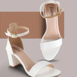 Shoetopia Women's White Ankle Strap Sandals-image-60