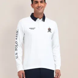 U.S. Polo Assn. White Cotton Slim Fit Polo T-Shirt-picture-12