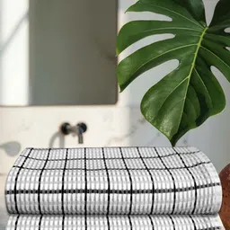Athom Living Grey & Black 2 Striped Cotton 210 GSM Bath Towel-picture-25