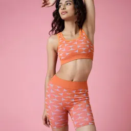 Feier Orange Printed Sports Bra-image-54