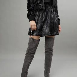 Centrestage Black Textured Skirt-image-25