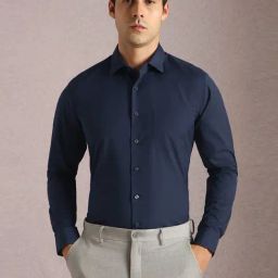 Louis Philippe Navy Slim Fit Shirt-picture-42