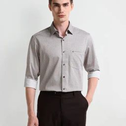 Arrow Purple Cotton Regular fit Geometric Shirt-image-24
