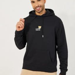 Styli Black Cotton Relaxed Fit Print Hooded Sweatshirt-picture-28