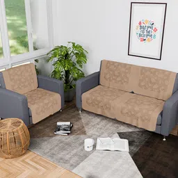 Kuber Industries Camel Brown 6 Pieces Printed 3 Seater Sofa Cover-image-76