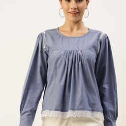 Saanjh Blue Printed Tunic-picture-0