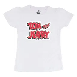 Tom & Jerry Girls White Tom & Jerry Printed Top-image-19