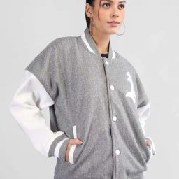 Chkokko Grey & White Embroidered Jacket-26