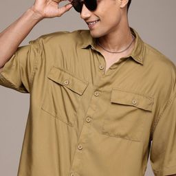 WROGN Drop-Shoulder Sleeves Oversized Fit Casual Shirt-image-25