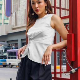 Zink London White Slim Fit Top-image-35