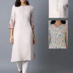 W Pink & White Printed Kurta - Pack of 2-12