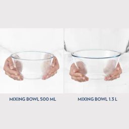Borosil Blue Glass Mixing & Serving Bowls With Lids - Set of 2 image 4