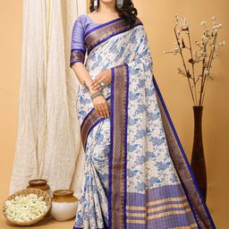 DIVASTRI Ethnic Motifs Printed Zari Banarasi Saree-25