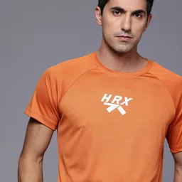 HRX by Hrithik Roshan Brand Logo Printed Raglan Sleeves Rapid-Dry Training T-shirt-picture-21