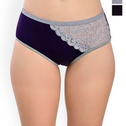 Valles365 by S.C. Pack Of 3 Crossnet Hipster Briefs CRNET3BLKGRYPUR-S-image-60
