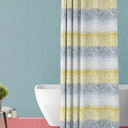 ArtzFolio White & Grey Abstract Printed Waterproof Shower Curtain-22