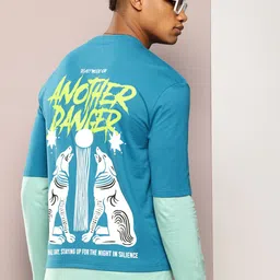 Kook N Keech Typography Printed Layered Sleeves T-shirt-image-48