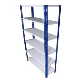 Menage 72x36x12 Inch 6 Shelf 16 Angle Metal Black and Ivory Slotted Angle Rack-image-84