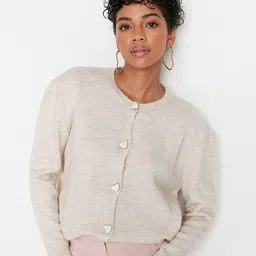 Trendyol Women Round Neck knitted Cardigan-image-55