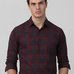 Mufti Men Spread Collar Checked Cotton Slim Fit Casual Shirt-image-31