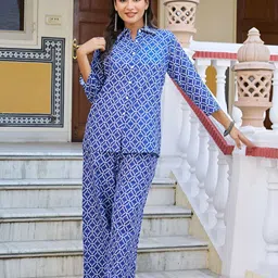 Kaftanize Women Geometric Printed Shirt With Trouser-picture-47