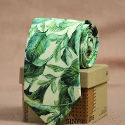 Tossido Men Green & Cream-Coloured Printed Broad Tie-picture-23