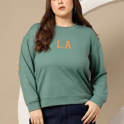 Sztori Plus Size Printed Sweatshirt-image-81