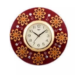 eCraftIndia KWC527 Golden Flowers Fine Crafted Papier-Mache Wooden Handcrafted Wall Clock-image-52
