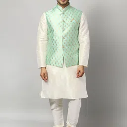 Ethluxis Men Regular Dupion Silk Kurta with Churidar-3