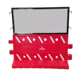 Ladwa Heavy-Duty Road Barricade with Customizable Fillings and Protective Mesh Red-38