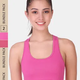 POOJA RAGENEE Pack Of 2 Non Padded Full Coverage All Day Comfort Seamless Sports Bra-image-27