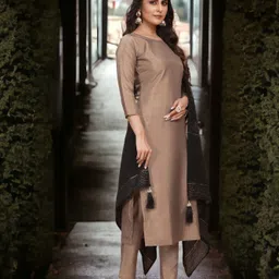 zinzraa Women Regular Thread Work Kurta with Trousers & With Dupatta image 4