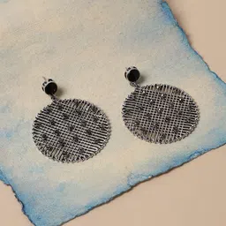 DressBerry Silver-Plated Artificial Stones Studded Contemporary Drop Earrings-image-26