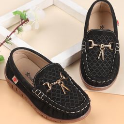 Cute Walk by Babyhug Formal Slip On Shoes - Black-image-4