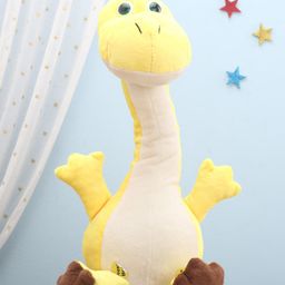 Aarohi Toys Dancing Angry Dino Musical Soft Toy Yellow - Height 31.5 cm-image-1