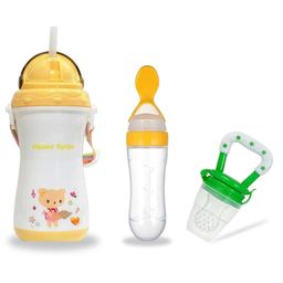 Chinmay Kids Soft Straw Feeding Sipper Anti Spill for Kids With Fruit Feeder And Soother - Made of Food-Grade Material, 100% free of BPA (Yellow-Yellow-Green)-image-126