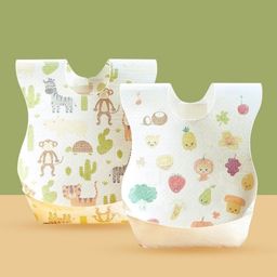 Disposable Bib With Monkey Print Pack of 30 - White-picture-26