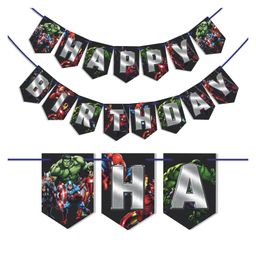 Wobbox Happy Birthday Banner, Avenger Theme Decoration Items Black -Pack Of 1-image-91