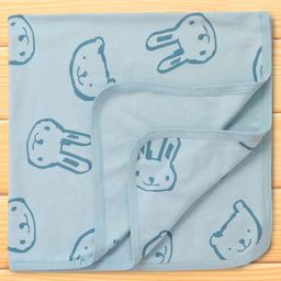 Pink Rabbit Interlock Knit Towel &Wrapper with Animal Print L 81 x B 81 cm - Light Blue-picture-16