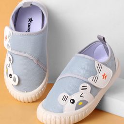 Cute Walk by Babyhug Velcro Closure Shoes with Animal Applique - Light Grey-picture-29