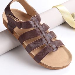 Pine Kids Velcro Closure Sandals - Brown-image-2