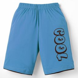 Taeko Single Jersey Knit Shorts With Text Print - Light Blue-image-45