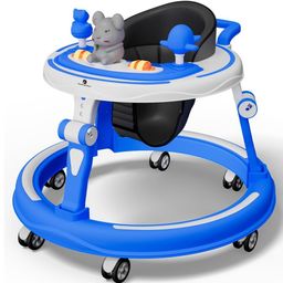StarAndDaisy 360 Baby Walker 6-24 Months 7 Level Height Adjustment Walker for Kids with Switchable Food & Musical Toy Tray- Blue-24