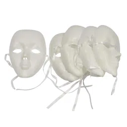Asian Hobby Crafts Plain White Plastic Party Masks - Set of 5 Pcs-picture-2