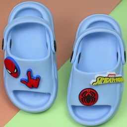 Yellow Bee Marvel Featuring Spider Man Applique Detailed Slingback Clogs - Blue-picture-19