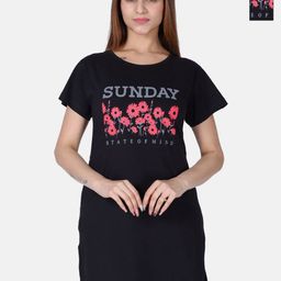 Divine Girl Women 2 Printed Applique T-shirt-image-43