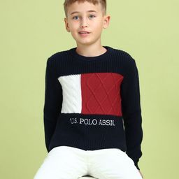 U.S. Polo Assn. Kids Boys Printed Pullover Sweater-image-89
